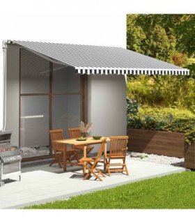 vidaXL Awning Replacement Fabric Anthracite and White 500x300 cm