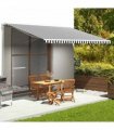 vidaXL Awning Replacement Fabric Anthracite and White 500x300 cm