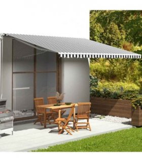 vidaXL Awning Replacement Fabric Anthracite and White 500x350 cm
