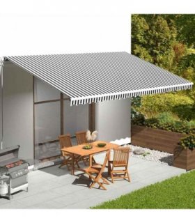 vidaXL Awning Replacement Fabric Anthracite and White 600x350 cm