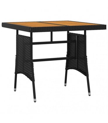 vidaXL 3 Piece Outdoor Dining Set Poly Rattan Black