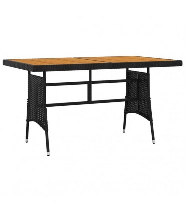 vidaXL 7 Piece Outdoor Dining Set Poly Rattan Black