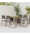 vidaXL 5 Piece Outdoor Dining Set Poly Rattan Grey