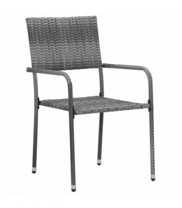 vidaXL 5 Piece Outdoor Dining Set Poly Rattan Grey