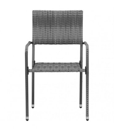 vidaXL 5 Piece Outdoor Dining Set Poly Rattan Grey