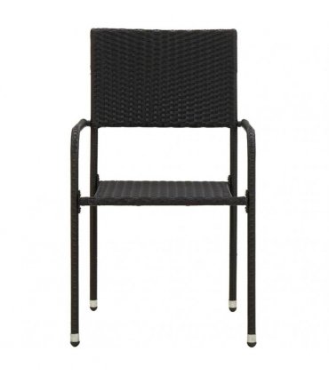 vidaXL 7 Piece Outdoor Dining Set Poly Rattan Black