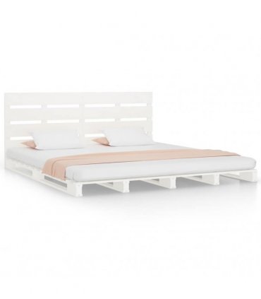 vidaXL Bed Frame without Mattress White 200x200 cm Solid Wood Pine