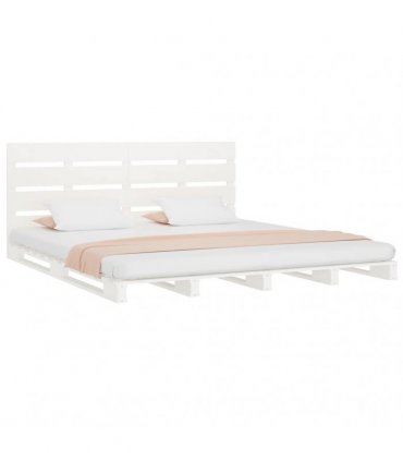vidaXL Bed Frame without Mattress White 200x200 cm Solid Wood Pine