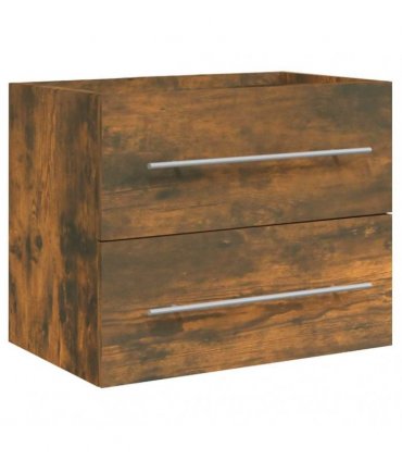 vidaXL Sink Cabinet with Built-in Basin Smoked Oak Engineered Wood