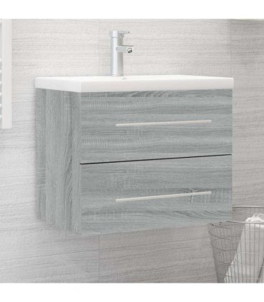 vidaXL Sink Cabinet with Built-in Basin Grey Sonoma Engineered Wood