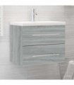 vidaXL Sink Cabinet with Built-in Basin Grey Sonoma Engineered Wood