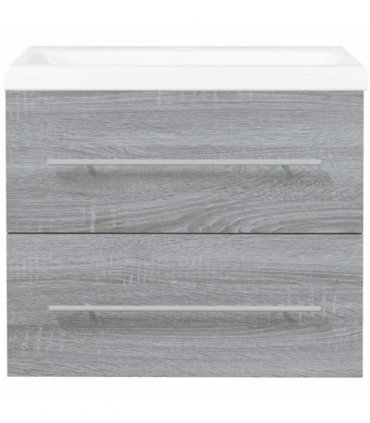 vidaXL Sink Cabinet with Built-in Basin Grey Sonoma Engineered Wood