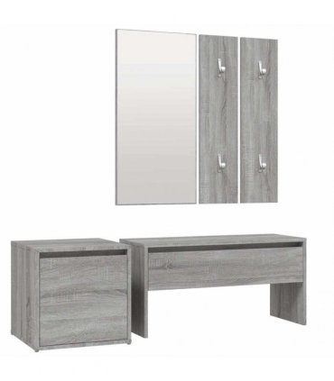 vidaXL Hallway Furniture Set Grey Sonoma Engineered Wood