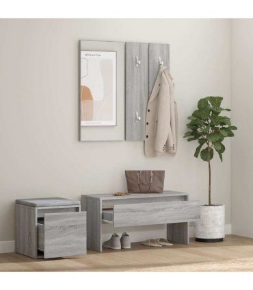 vidaXL Hallway Furniture Set Grey Sonoma Engineered Wood