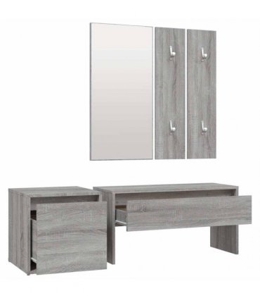 vidaXL Hallway Furniture Set Grey Sonoma Engineered Wood