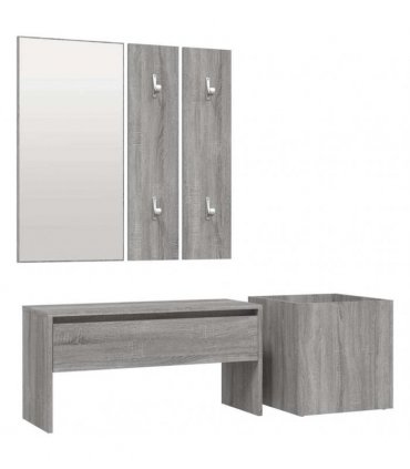 vidaXL Hallway Furniture Set Grey Sonoma Engineered Wood