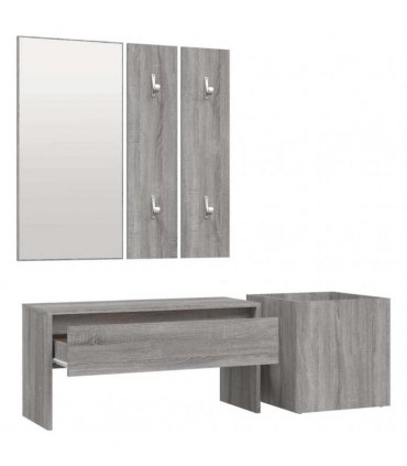 vidaXL Hallway Furniture Set Grey Sonoma Engineered Wood