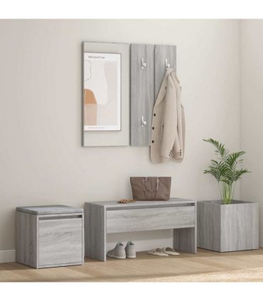 vidaXL Hallway Furniture Set Grey Sonoma Engineered Wood