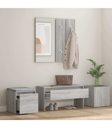 vidaXL Hallway Furniture Set Grey Sonoma Engineered Wood