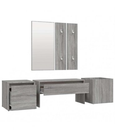 vidaXL Hallway Furniture Set Grey Sonoma Engineered Wood