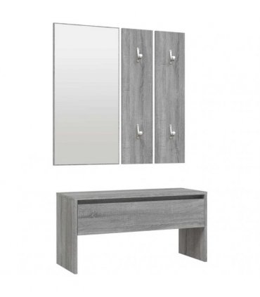 vidaXL Hallway Furniture Set Grey Sonoma Engineered Wood