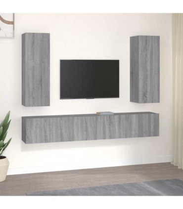 vidaXL 5 Piece TV Cabinet Set Grey Sonoma Engineered Wood