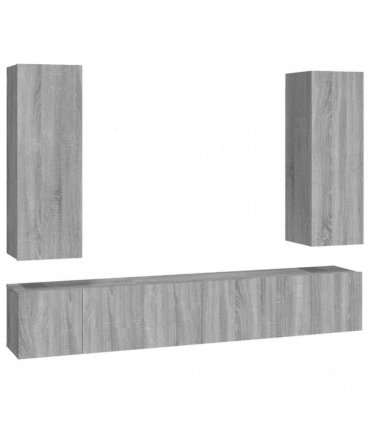 vidaXL 5 Piece TV Cabinet Set Grey Sonoma Engineered Wood