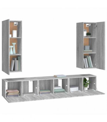vidaXL 5 Piece TV Cabinet Set Grey Sonoma Engineered Wood