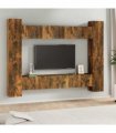 vidaXL 10 Piece TV Cabinet Set Smoked Oak Engineered Wood