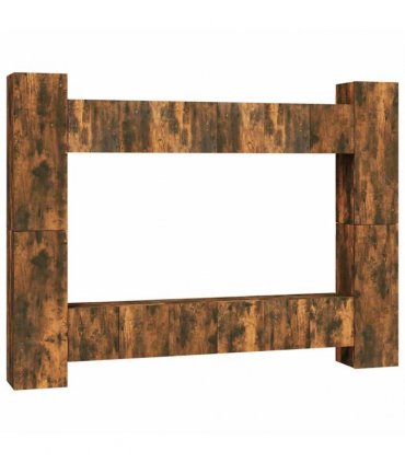 vidaXL 10 Piece TV Cabinet Set Smoked Oak Engineered Wood