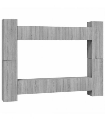 vidaXL 10 Piece TV Cabinet Set Grey Sonoma Engineered Wood