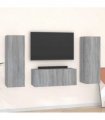vidaXL 3 Piece TV Cabinet Set Grey Sonoma Engineered Wood