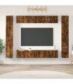 vidaXL 10 Piece TV Cabinet Set Smoked Oak Engineered Wood
