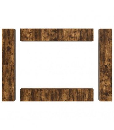 vidaXL 10 Piece TV Cabinet Set Smoked Oak Engineered Wood