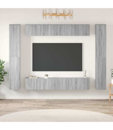 vidaXL 10 Piece TV Cabinet Set Grey Sonoma Engineered Wood