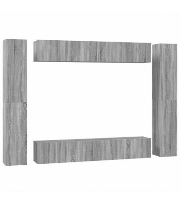 vidaXL 10 Piece TV Cabinet Set Grey Sonoma Engineered Wood