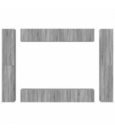vidaXL 10 Piece TV Cabinet Set Grey Sonoma Engineered Wood