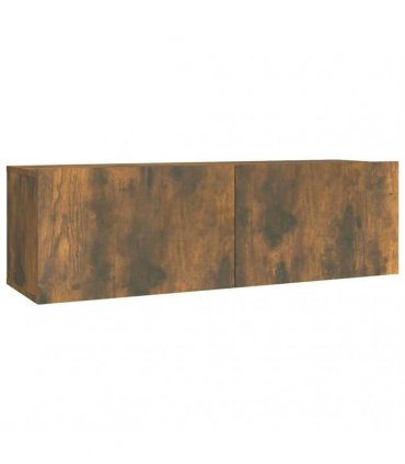 vidaXL 2 Piece TV Cabinet Set Smoked Oak Engineered Wood