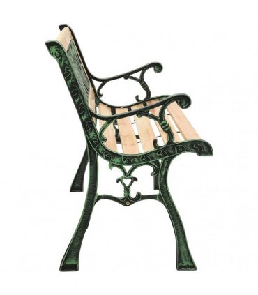 vidaXL Garden Bench 122 cm Cast Iron and Solid Firwood