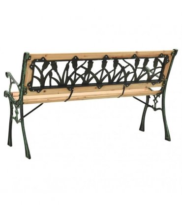 vidaXL Garden Bench 122 cm Cast Iron and Solid Firwood