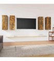 vidaXL 4 Piece TV Cabinet Set Smoked Oak 30,5x30x90 cm Engineered Wood