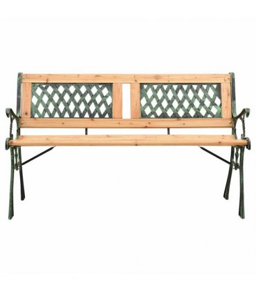 vidaXL Garden Bench 122 cm Cast Iron and Solid Firwood