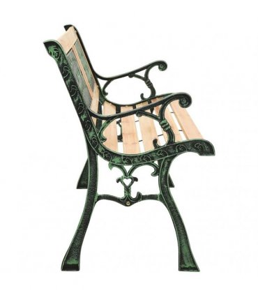 vidaXL Garden Bench 122 cm Cast Iron and Solid Firwood
