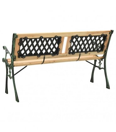 vidaXL Garden Bench 122 cm Cast Iron and Solid Firwood