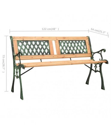 vidaXL Garden Bench 122 cm Cast Iron and Solid Firwood