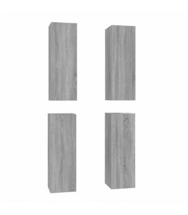 vidaXL 4 Piece TV Cabinet Set Grey Sonoma 30,5x30x90 cm Engineered Wood