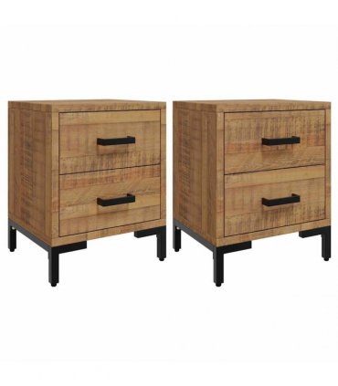 vidaXL Bedside Cabinets 2 pcs 36x30x45 cm Solid Wood Pine