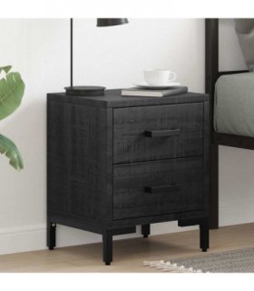 vidaXL Bedside Cabinets 2 pcs Black 36x30x45 cm Solid Wood Pine