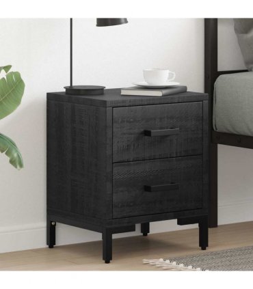 vidaXL Bedside Cabinets 2 pcs Black 36x30x45 cm Solid Wood Pine