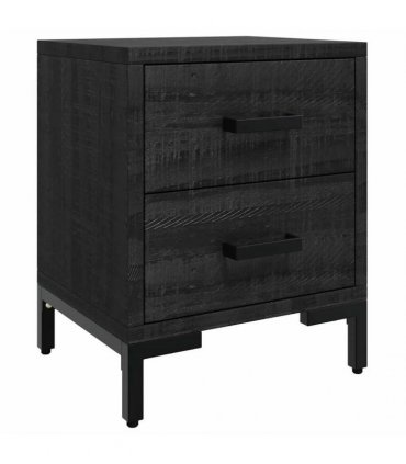 vidaXL Bedside Cabinets 2 pcs Black 36x30x45 cm Solid Wood Pine